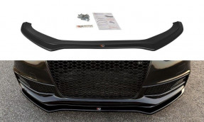 Maxton Design spoiler predného nárazníka AUDI A4 S-Line / S4 B8 po FL Ver.2 - čierny lesklý