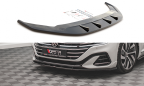 Maxton Design spoiler predného nárazníka VW Arteon R-Line po FL Ver.2 - čierny lesklý