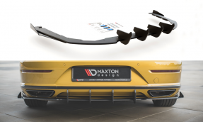 Maxton Design spoiler zadného nárazníka Racing Durability VW Arteon R-Line - čierny + lesklé krídielka