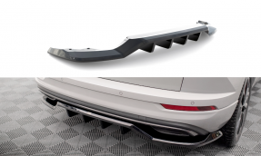 Maxton Design stredový spoiler zadného nárazníka (s vertikálnym rebrovaním) ŠKODA Karoq Sportline po FL - čierny lesklý