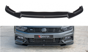 Maxton Design spoiler predného nárazníka VW Passat B8 R-Line pred FL Ver.2 - čierny lesklý