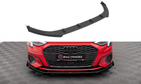 Maxton Design spoiler predného nárazníka Street Pro AUDI A3 8Y - čierny + lesklé krídielka 