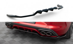 Maxton Design stredový spoiler zadného nárazníka (s vertikálnym rebrovaním) CUPRA Leon Hatchback - čierny lesklý 