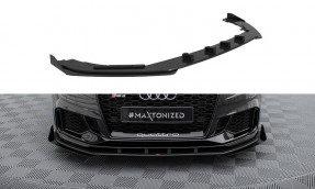 Maxton Design spoiler predného nárazníka Street Pro AUDI RS3 8V po FL Sedan Ver.1 - čierny + lesklé krídielka 