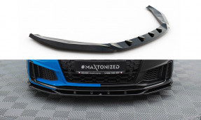 Maxton Design spoiler predného nárazníka AUDI TTS 8S po FL Ver.2 - čierny lesklý  