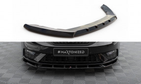 Maxton Design spoiler predného nárazníka Seat Leon 5F po FL Ver.1 - čierny lesklý 