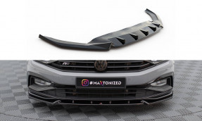 Maxton Design spoiler predného nárazníka VW Passat B8 R-Line po FL Ver.1 - čierny lesklý