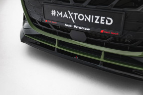 Maxton Design spoiler predného nárazníka AUDI S3 / A3 S-Line 8Y Sportback po FL Ver.1 - čierny lesklý  