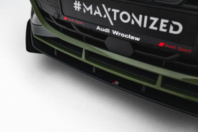 Maxton Design spoiler predného nárazníka Street Pro AUDI S3 / A3 S-Line 8Y Sportback po FL Ver.1 - čierny + lesklé krídielka