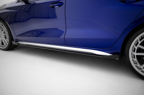 Maxton Design bočné prahové lišty Street Pro AUDI S3 / A3 S-Line 8Y Sedan po FL - čierny + lesklé krídielka