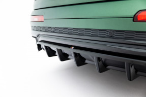Maxton Design spoiler zadného nárazníka (s vertikálnym rebrovaním) AUDI Q7 S-Line 4M po FL - čierny lesklý