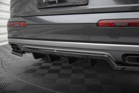 Maxton Design spoiler zadného nárazníka (s vertikálnym rebrovaním) AUDI Q7 4M pred FL - čierny lesklý