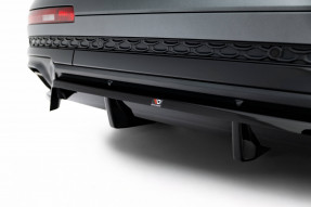Maxton Design spoiler zadného nárazníka (s vetikálnym rebrovaním) AUDI Q7 S-Line 4M po FL - čierny lesklý