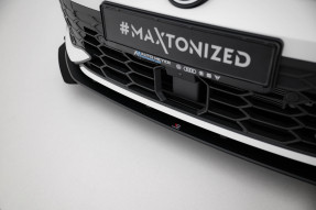 Maxton Design spoiler predného nárazníka Street Pro VW Golf VIII GTI / GTE / R-Line po FL - čierny + lesklé krídielka