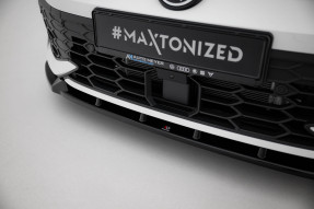 Maxton Design spoiler predného nárazníka VW Golf VIII GTI / GTE / R-Line Ver.2 po FL - čierny lesklý