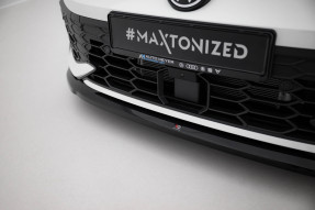 Maxton Design spoiler predného nárazníka VW Golf VIII GTI / GTE / R-Line Ver.4 po FL - čierny lesklý