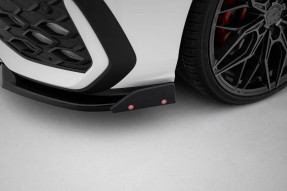 Maxton Design spoiler predného nárazníka VW Golf VIII GTI / GTE / R-Line Ver.2 po FL - čierny + lesklé krídielka