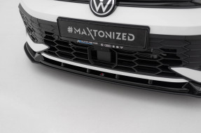 Maxton Design spoiler predného nárazníka Street Pro VW Golf VIII GTI / GTE / R-Line po FL Ver.2 - čierny 