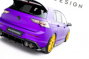 Maxton Design spoiler zadného nárazníka (s vetikálnym rebrovaním) VW Golf VIII R Ver.1 - čierny lesklý