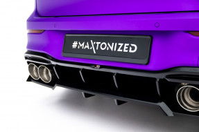Maxton Design spoiler zadného nárazníka (s vetikálnym rebrovaním) VW Golf VIII R Ver.2 - čierny lesklý