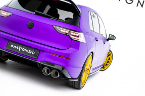 Maxton Design bočné spoilery zadného nárazníka VW Golf VIII R po FL Ver.1 - čierny lesklý