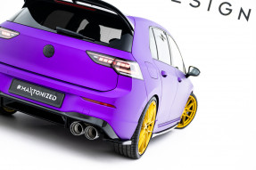 Maxton Design bočné spoilery zadného nárazníka VW Golf VIII R po FL Ver.2 - čierny lesklý