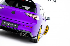 Maxton Design bočné spoilery zadného nárazníka VW Golf VIII R Ver.7 - čierny lesklý