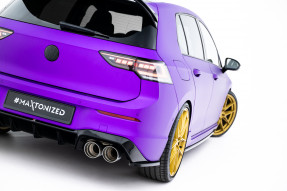 Maxton Design bočné spoilery zadného nárazníka VW Golf VIII R po FL Ver.3 - čierny lesklý