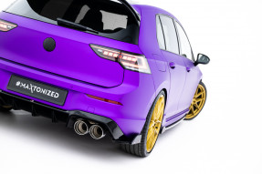 Maxton Design bočné spoilery zadného nárazníka VW Golf VIII R po FL Ver.5 - čierny + lesklé krídielka