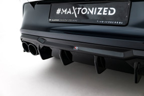 Maxton Design spoiler zadného nárazníka s imitáciou koncoviek výfuku CUPRA Formentor po FL Ver.3 - čierny lesklý s čiernymi koncovkami výfuku  
