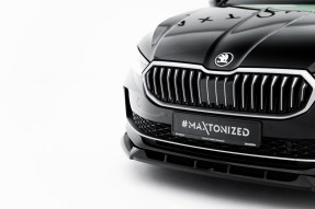 Maxton Design spoiler predného nárazníka ŠKODA Superb IV Ver.2 - čierny lesklý