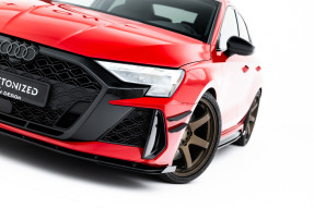 Maxton Design spoiler predného nárazníka Street Pro AUDI RS3 8Y Sedan po FL - čierny + lesklé krídielka