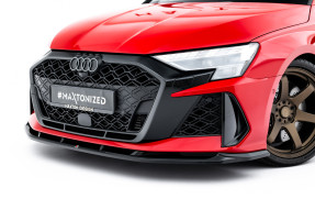Maxton Design spoiler predného nárazníka AUDI RS3 8Y Sedan po FL Ver.1 - čierny lesklý