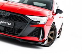 Maxton Design spoiler predného nárazníka AUDI RS3 8Y Sedan po FL Ver.2 - čierny lesklý