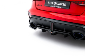 Maxton Design spoiler zadného nárazníka (s vertikálnym rebrovaním) AUDI RS3 8Y Sedan po FL Ver.1 - čierny lesklý