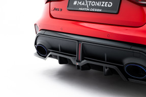 Maxton Design spoiler zadného nárazníka (s vertikálnym rebrovaním) AUDI RS3 8Y Sedan po FL Ver.2 - čierny lesklý