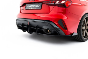 Maxton Design difúzor zadného nárazníka Street Pro AUDI RS3 8Y Sedan po FL - čierny + lesklé krídielka