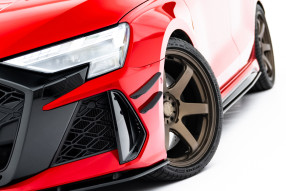Maxton Design prítlačné krídielka predného nárazníka (canards) Audi RS3 8Y Sedan po FL - čierny 