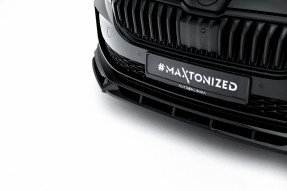 Maxton Design spoiler predného nárazníka ŠKODA Superb IV Sportline Ver.2 - čierny lesklý