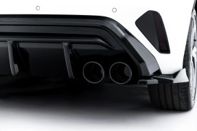 Maxton Design spoiler zadného nárazníka AUDI A3 S-Line 8Y Sportback po FL s čiernou imitáciou koncoviek výfuku