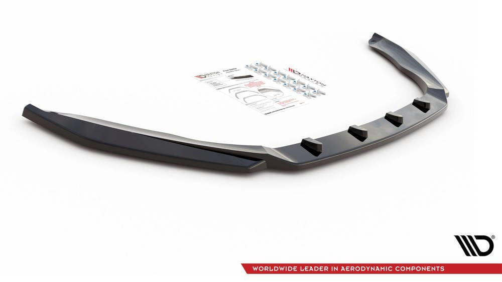 Maxton Design spoiler predného nárazníka ŠKODA Octavia III RS pred FL Ver.4 - čierny lesklý