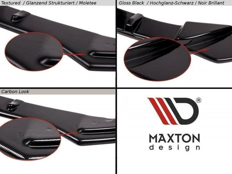 Maxton Design spoiler predného nárazníka ŠKODA Octavia III pred FL Ver.1 - čierny lesklý 