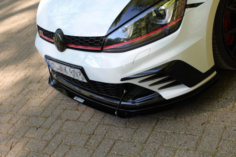 Maxton Design Racing spoiler predného nárazníka VW Golf VII GTI CLUBSPORT - čierny 
