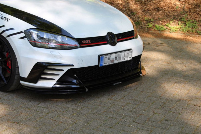 Maxton Design Racing spoiler predného nárazníka VW Golf VII GTI CLUBSPORT - čierny 