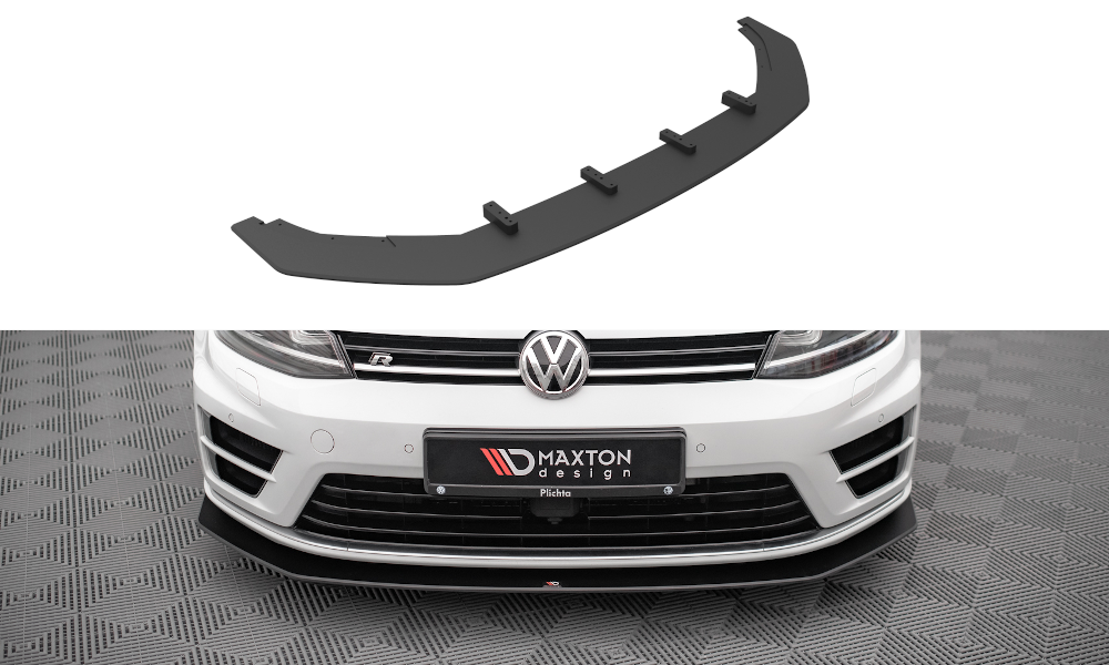 Maxton Design spoiler predného nárazníka Street Pro VW Golf VII R Ver.2 - čierno červený