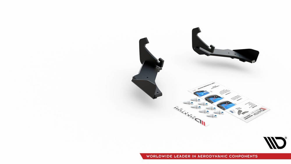 Maxton Design bočné spoilery zadného nárazníka Racing Durability VW Golf VII R po FL - červený + lesklé krídielka