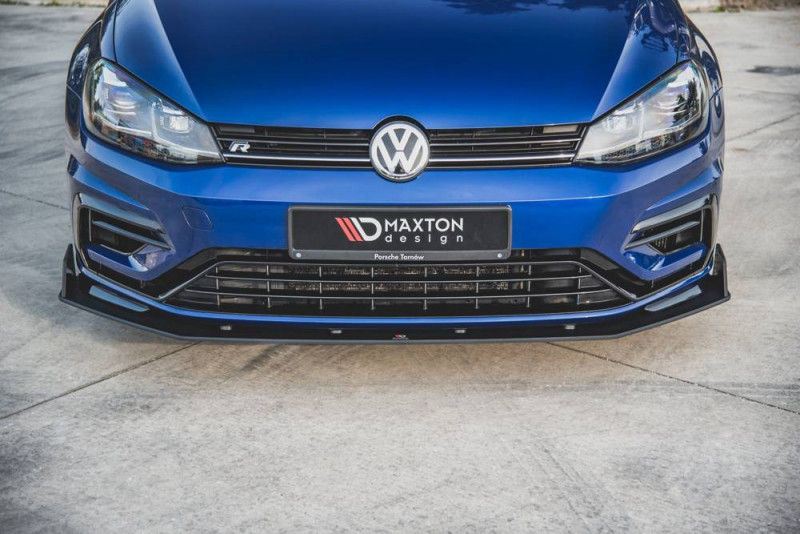 Maxton Design spoiler predného nárazníka Racing Durability VW Golf VII R / R-Line po FL Ver.2 - čierny
