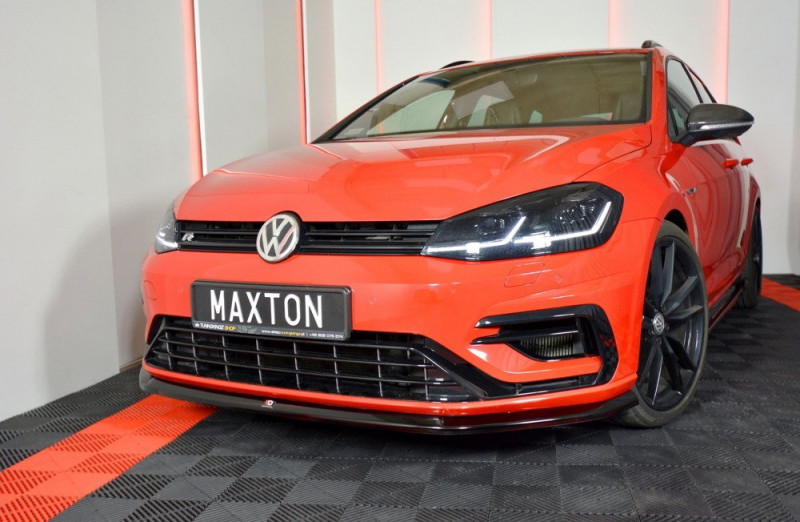 Maxton Design spoiler predného nárazníka VW Golf VII R / R-Line po FL Ver.6 - carbon look