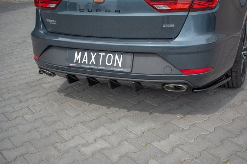 Maxton Design spoiler zadného nárazníka Seat Leon 5F CUPRA po FL sportstourer Ver.1 - čierny lesklý
