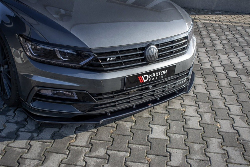 Maxton Design spoiler predného nárazníka VW Passat B8 R-Line pred FL Ver.1 - čierny lesklý